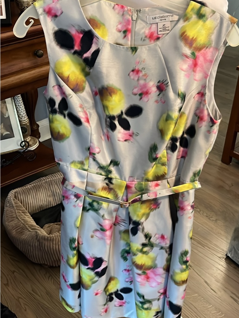 Liz Claiborne Floral Mini Dress in White, Yellow & Pink
